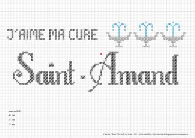 Point de croix – « J’aime ma cure à Saint-Amand »