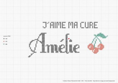 Point de croix – « J’aime ma cure à Amélie »